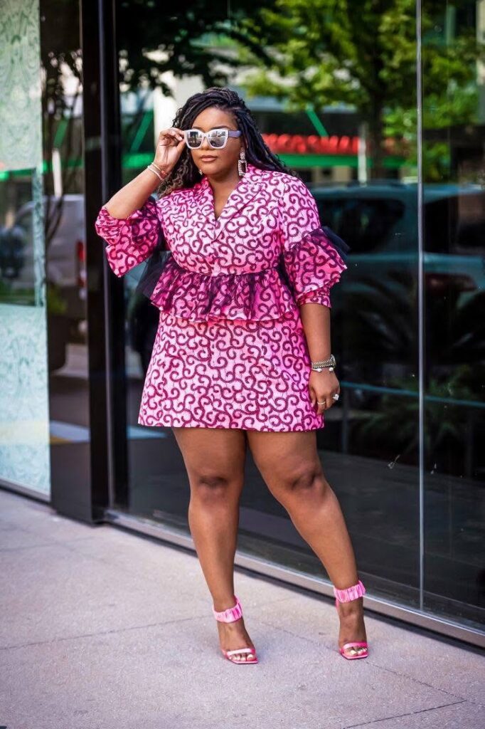 Pink Floral Ankara Bold Short dress