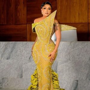 Occasion and Wedding dress with beaded lace