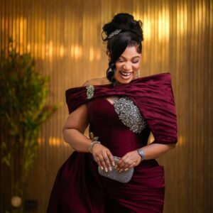 Burgundy Beaded Swede Occassion dress