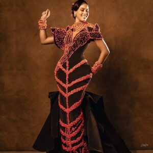 Coffee Brown Swede Traditional beaded Luxury dress for special occasions